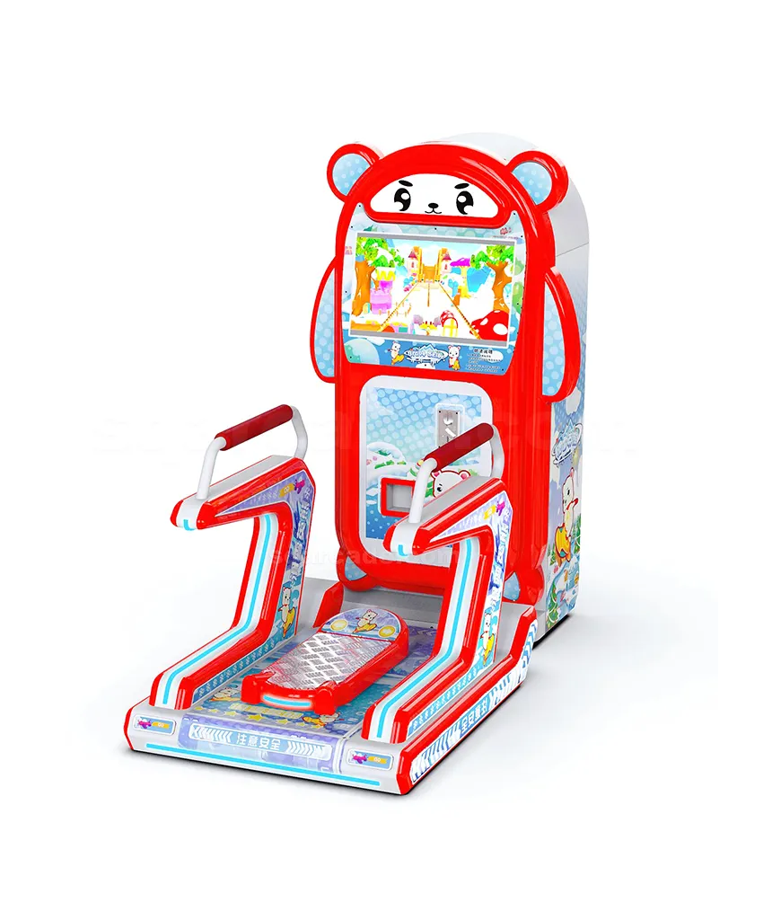 Coin Pusher Two Players Kids Skiing Simulator British Bear Video Sports Skateboard Game Machine