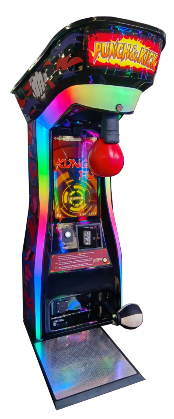 Boxer punching and kicking game machine